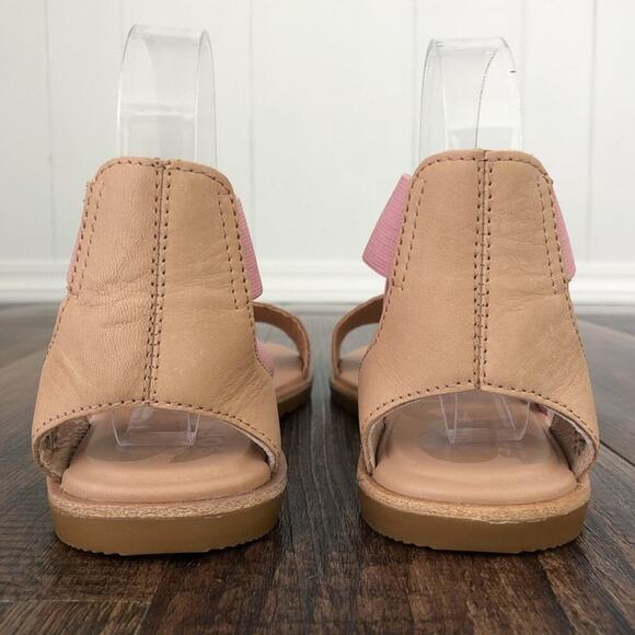 Sorel Ella II Strappy Leather Flat Sandal Vacation Cruise Size 8.5 Tan Pink - Picture 8 of 16